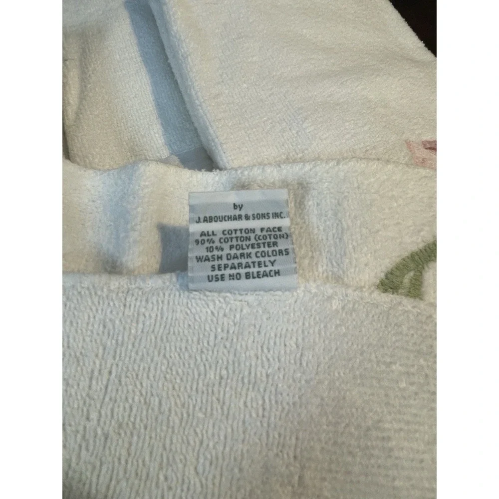 Vintage Kmart Martha Stewart Towel Set 2 Hand 3 Wash Clothes White Pink Rose